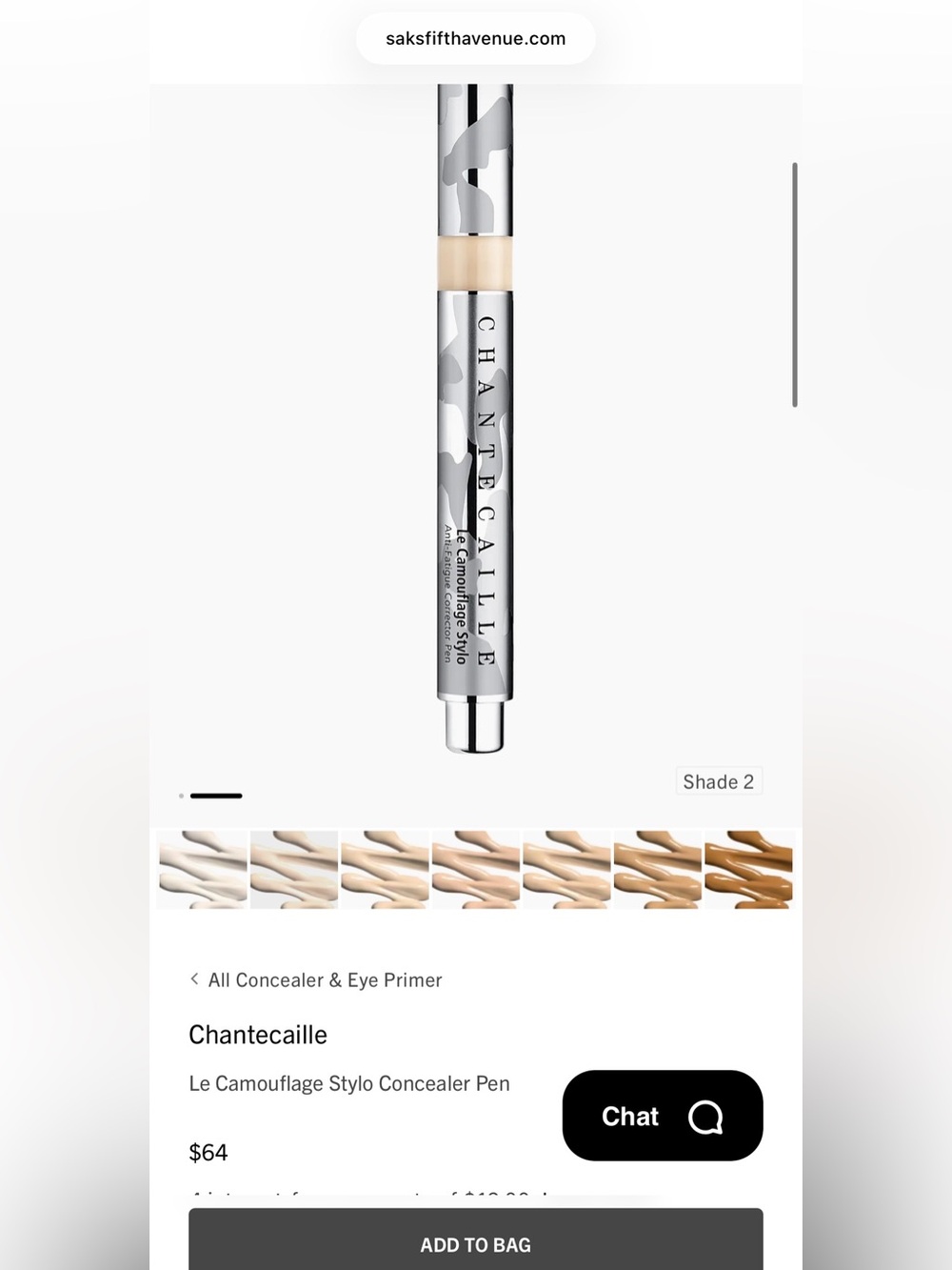 NWT Chantecaille Le Camouflage Stylo Concealer Pen. Shade: 1